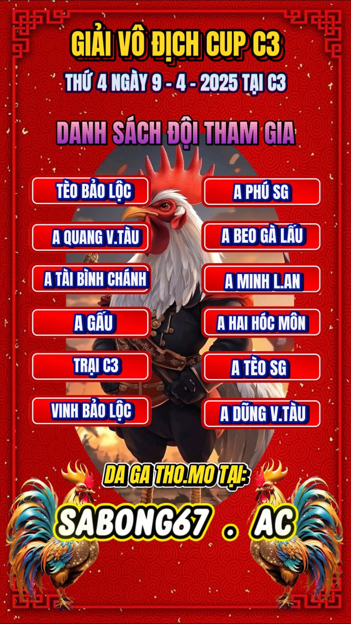 Danh sách đội tham dự giải vô địch cúp CPC3 9/4/2025